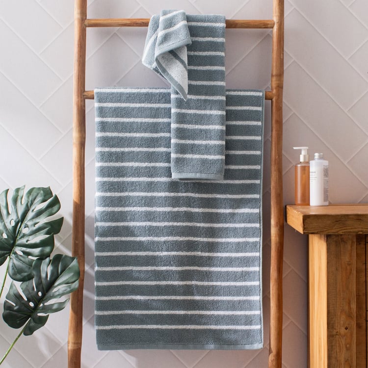 Colour Refresh Essense Set of 2 Cotton Striped Face Towels - 30x30cm