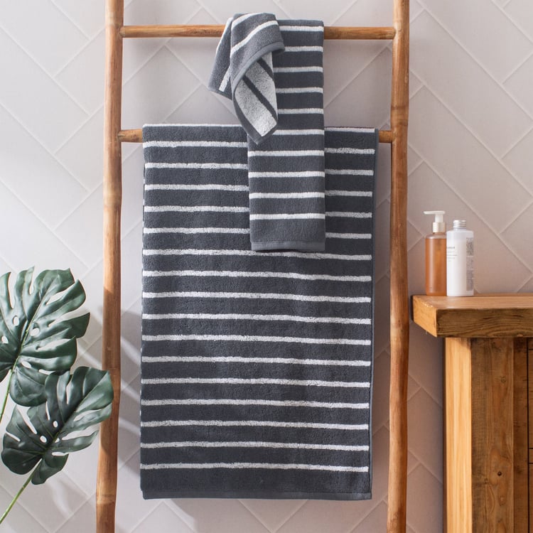 Colour Refresh Essense Set of 2 Cotton Striped Face Towels - 30x30cm