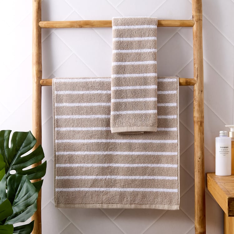 Colour Refresh Essense Set of 2 Cotton Striped Face Towels - 30x30cm