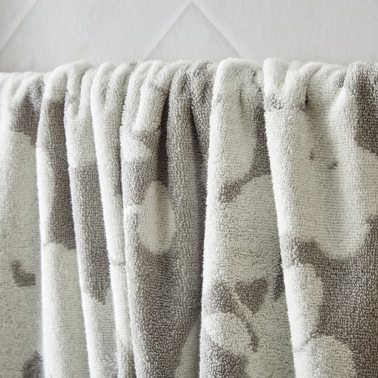 Nova Ashfall Floral Cotton Jacquard Bath Towel - 70x140cm