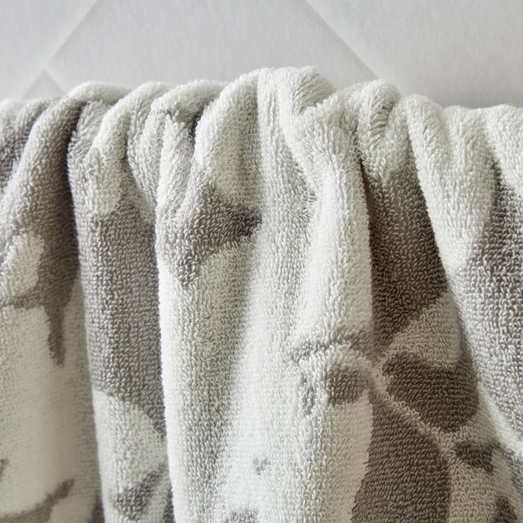 Nova Ashfall Floral Cotton Jacquard Hand Towel - 60x40cm