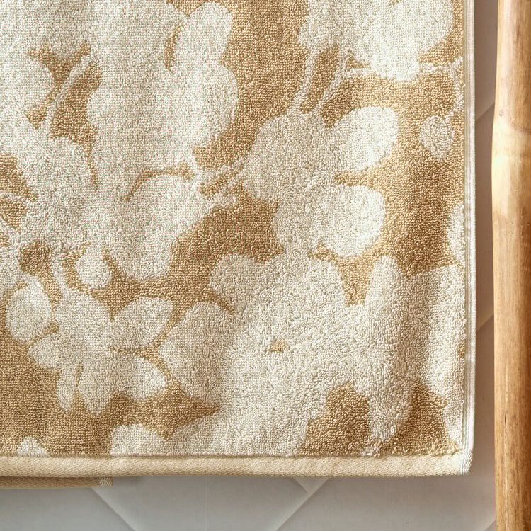 Nova Natural Tranquil Floral Cotton Jacquard Bath Towel - 70x140cm