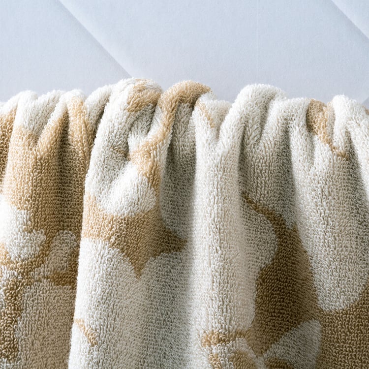 Nova Natural Tranquil Floral Cotton Jacquard Hand Towels - 40x60cm