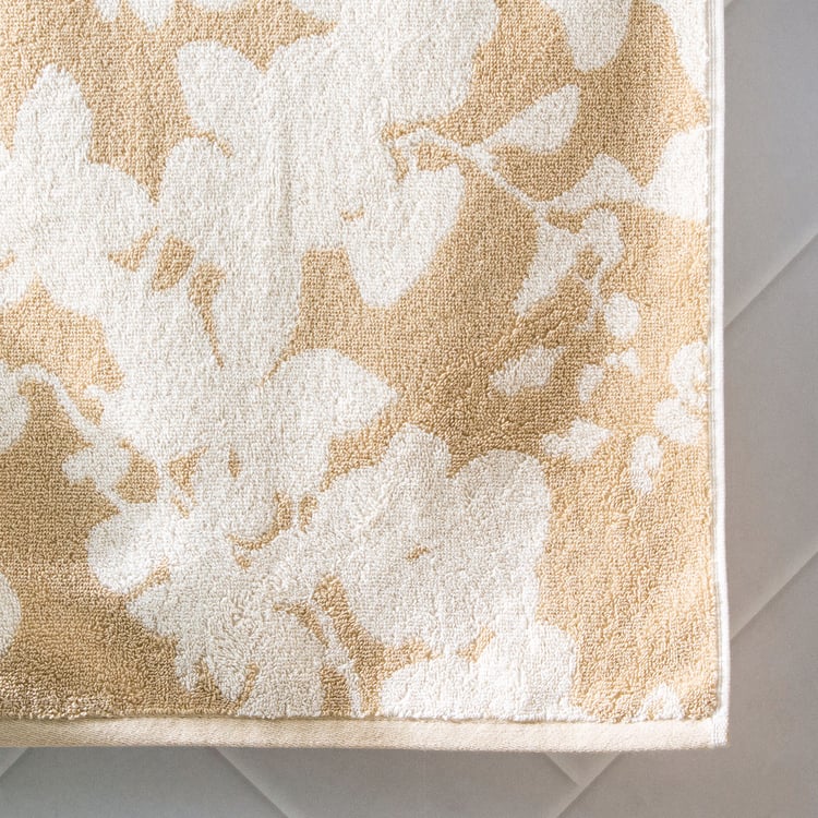 Nova Natural Tranquil Floral Cotton Jacquard Hand Towels - 40x60cm