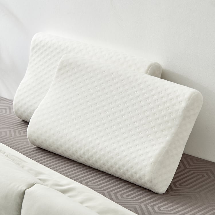 Slumber Set of 2 Memory Foam Contour Pillows - 50x30cm