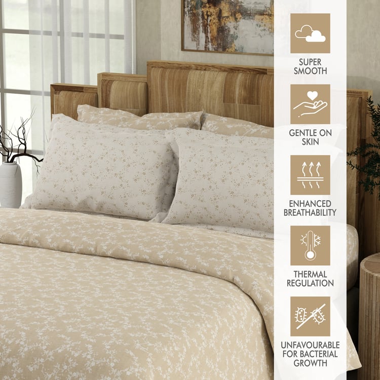 BOUTIQUE LIVING Isabella Tencel 500TC Floral Print 5Pcs Super King Bedsheet Set