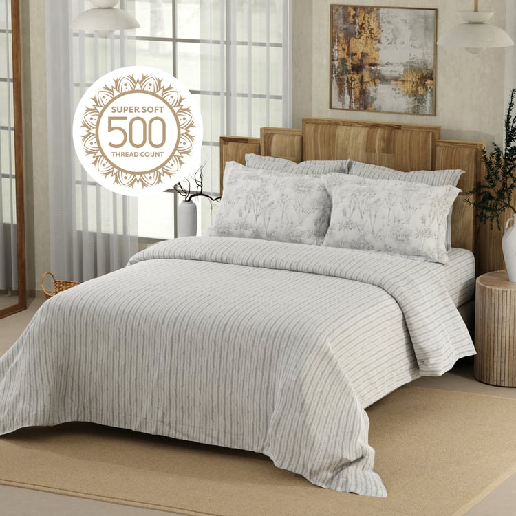 BOUTIQUE LIVING Isabella Tencel 500TC Striped 5Pcs Super King Bedsheet Set