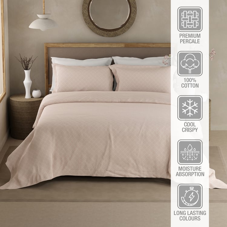 BOUTIQUE LIVING Cottage Garden Cotton 300TC Printed 3Pcs Super King Bedsheet Set