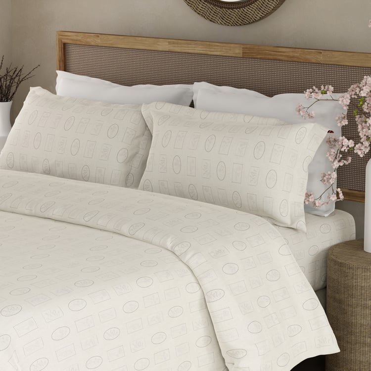 BOUTIQUE LIVING Cottage Garden Cotton 300TC Printed 3Pcs Super King Bedsheet Set