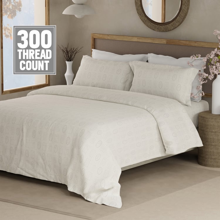 BOUTIQUE LIVING Cottage Garden Cotton 300TC Printed 3Pcs Super King Bedsheet Set