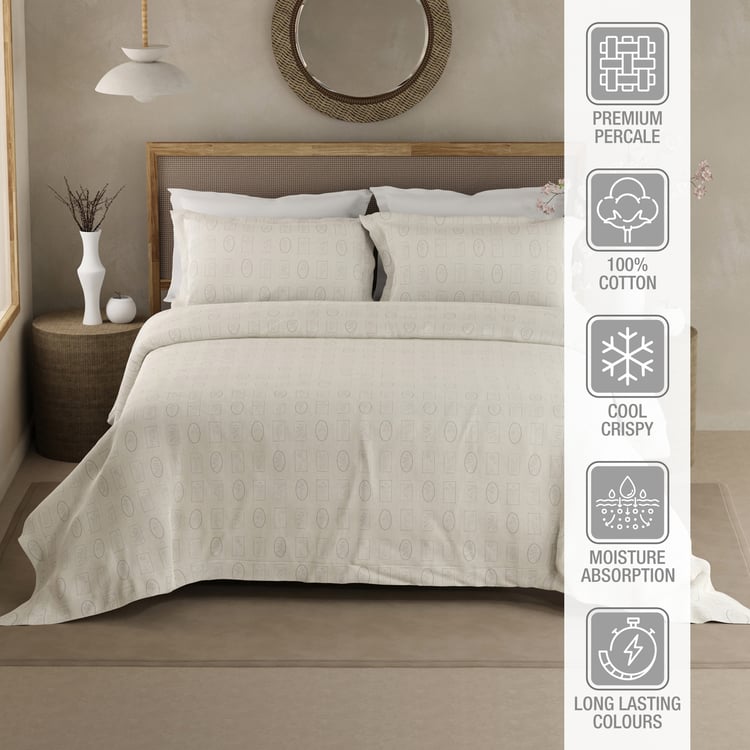 BOUTIQUE LIVING Cottage Garden Cotton 300TC Printed 3Pcs Super King Bedsheet Set