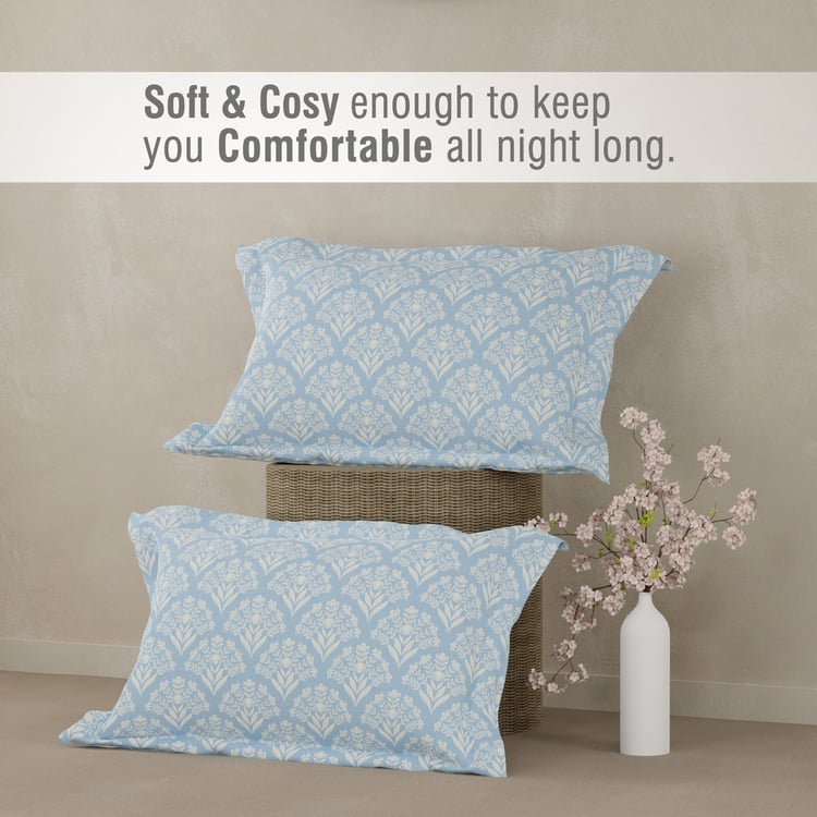BOUTIQUE LIVING Cottage Garden Cotton 300TC Floral Print 3Pcs Super King Bedsheet Set