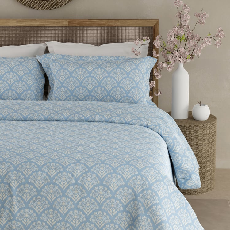BOUTIQUE LIVING Cottage Garden Cotton 300TC Floral Print 3Pcs Super King Bedsheet Set