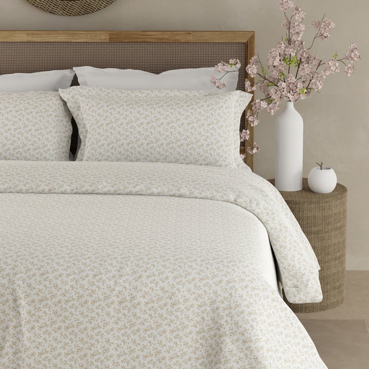 BOUTIQUE LIVING Cottage Garden Cotton 300TC Floral Print 3Pcs Super King Bedsheet Set