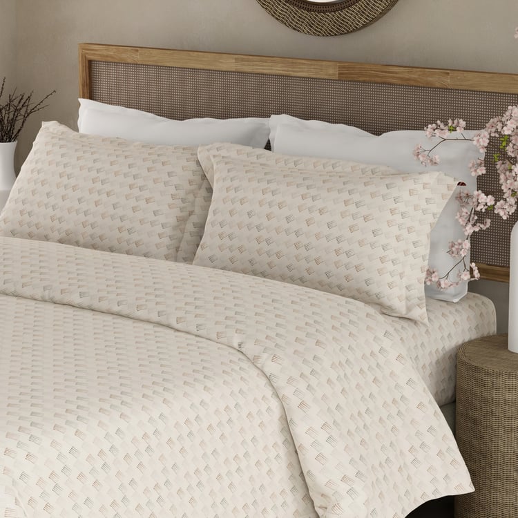 BOUTIQUE LIVING Cottage Garden Cotton 300TC Geometric Print 3Pcs Super King Bedsheet Set