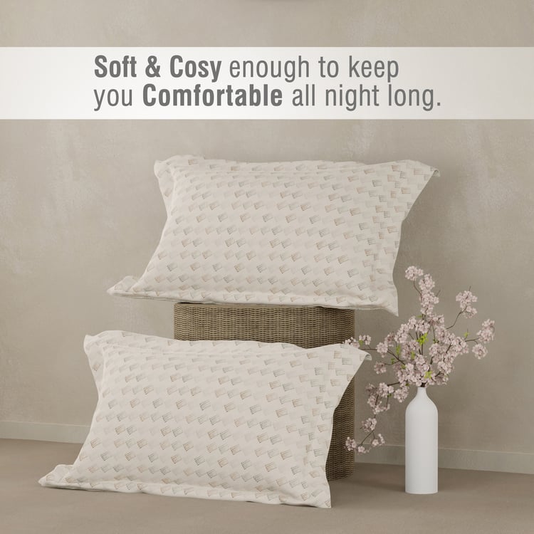 BOUTIQUE LIVING Cottage Garden Cotton 300TC Geometric Print 3Pcs Super King Bedsheet Set