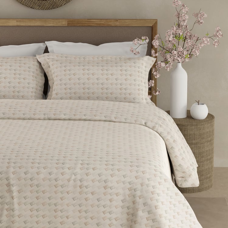 BOUTIQUE LIVING Cottage Garden Cotton 300TC Geometric Print 3Pcs Super King Bedsheet Set