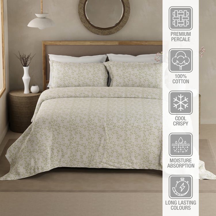 BOUTIQUE LIVING Cottage Garden Cotton 300TC Floral Print 3Pcs Super King Bedsheet Set
