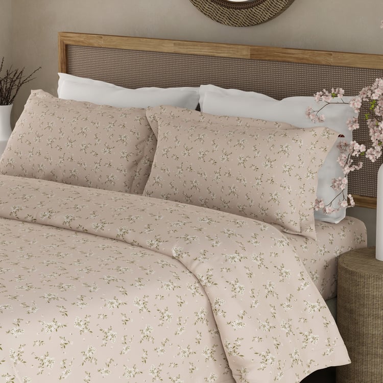 BOUTIQUE LIVING Cottage Garden Cotton 300TC Floral Print 3Pcs Super King Bedsheet Set