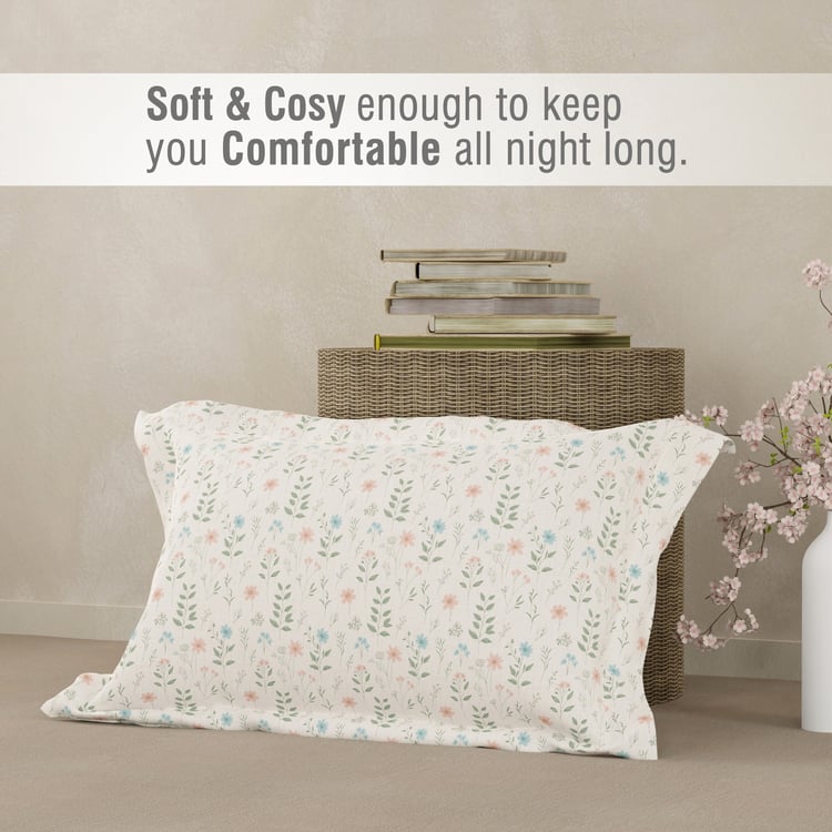 BOUTIQUE LIVING Cottage Garden Cotton 300TC Floral Print 2Pcs Single Bedsheet Set