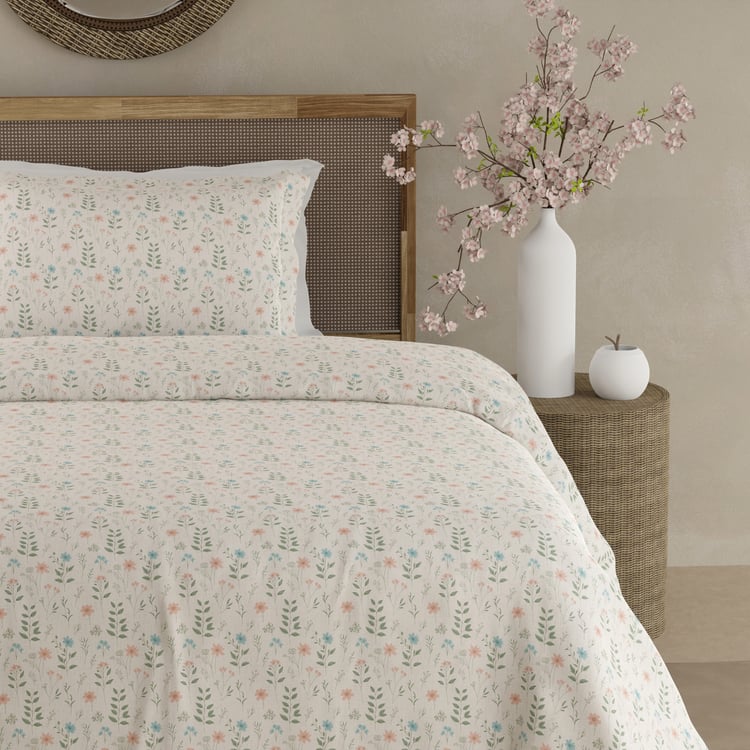 BOUTIQUE LIVING Cottage Garden Cotton 300TC Floral Print 2Pcs Single Bedsheet Set