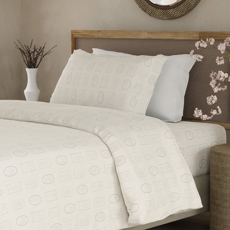 BOUTIQUE LIVING Cottage Garden Cotton 300TC Geometric Print 2Pcs Single Bedsheet Set