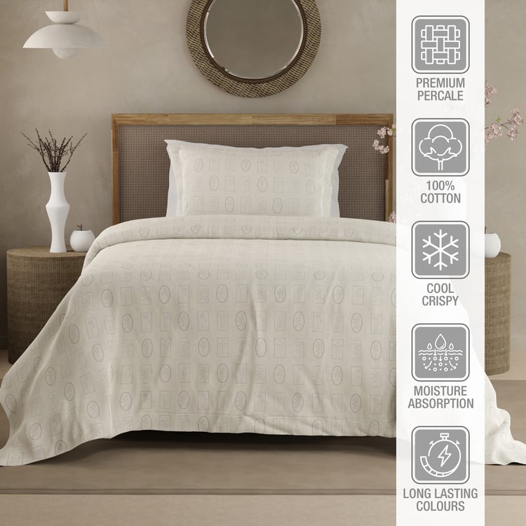 BOUTIQUE LIVING Cottage Garden Cotton 300TC Geometric Print 2Pcs Single Bedsheet Set