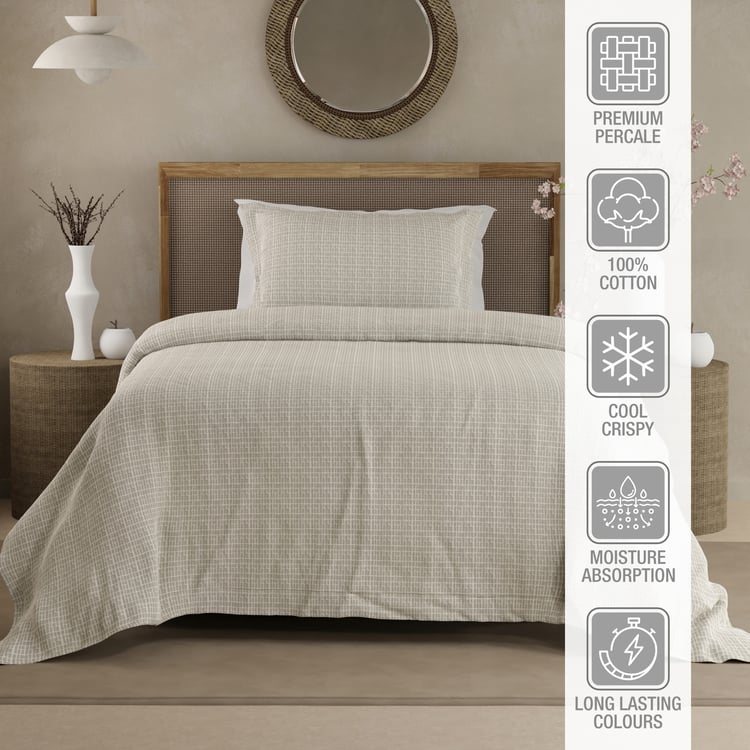 BOUTIQUE LIVING Cottage Garden Cotton 300TC Geometric Print 2Pcs Single Bedsheet Set