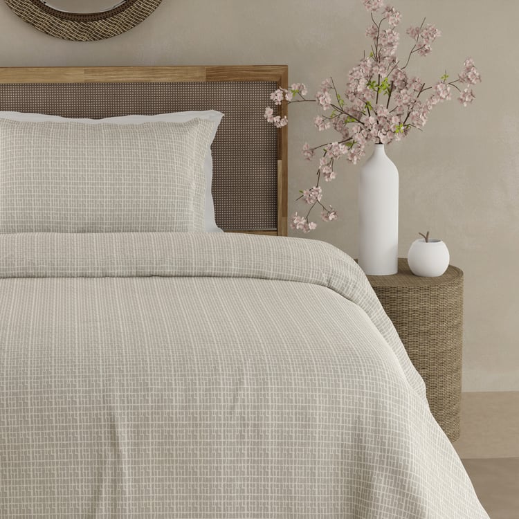 BOUTIQUE LIVING Cottage Garden Cotton 300TC Geometric Print 2Pcs Single Bedsheet Set