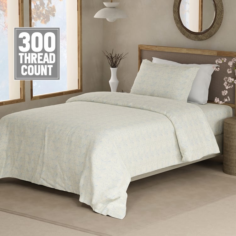BOUTIQUE LIVING Cottage Garden Cotton 300TC Geometric Print 2Pcs Single Bedsheet Set