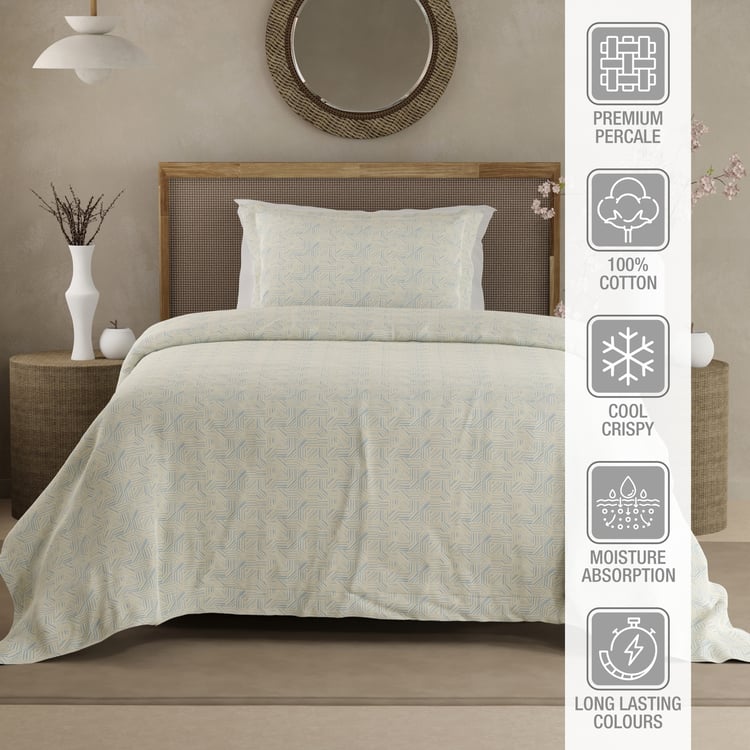 BOUTIQUE LIVING Cottage Garden Cotton 300TC Geometric Print 2Pcs Single Bedsheet Set