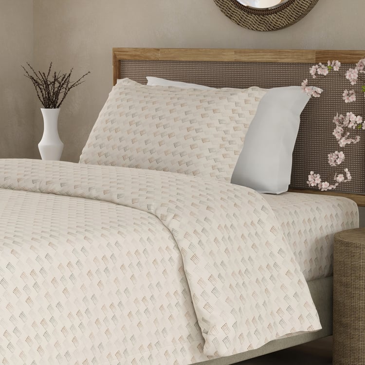 BOUTIQUE LIVING Cottage Garden Cotton 300TC Geometric Print 2Pcs Single Bedsheet Set