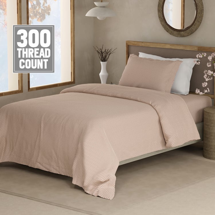 BOUTIQUE LIVING Cottage Garden Cotton 300TC Geometric Print 2Pcs Single Bedsheet Set