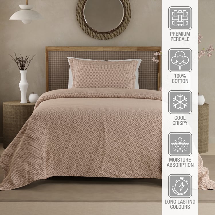 BOUTIQUE LIVING Cottage Garden Cotton 300TC Geometric Print 2Pcs Single Bedsheet Set