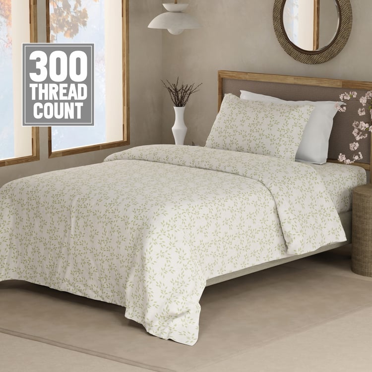 BOUTIQUE LIVING Cottage Garden Cotton 300TC Floral Print 2Pcs Single Bedsheet Set
