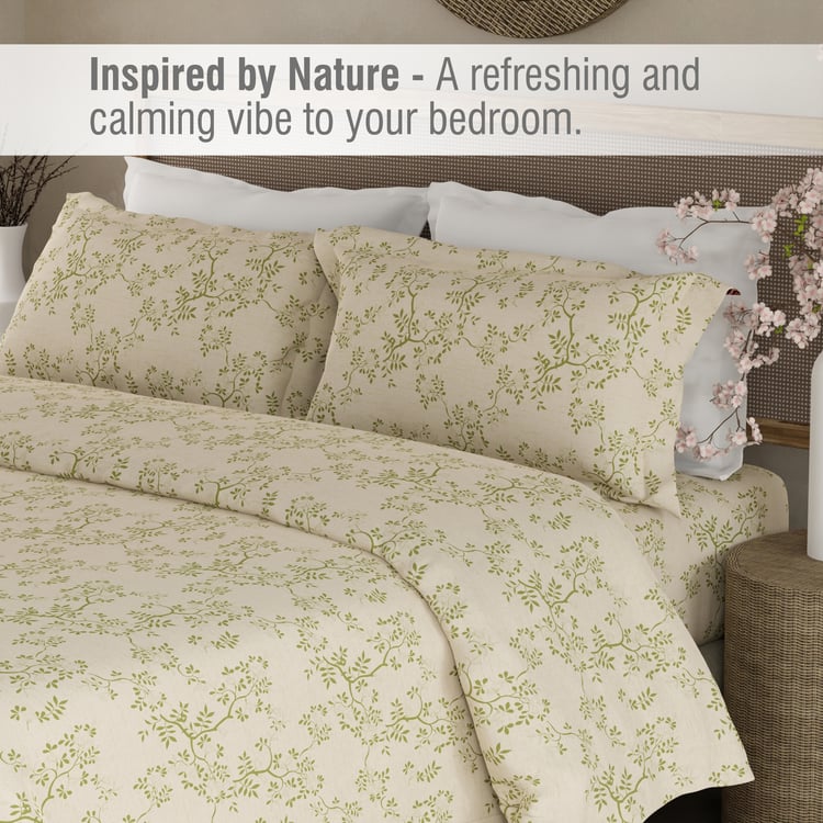 BOUTIQUE LIVING Cottage Garden Organic Cotton 300TC Floral Print 3Pcs Super King Bedsheet Set