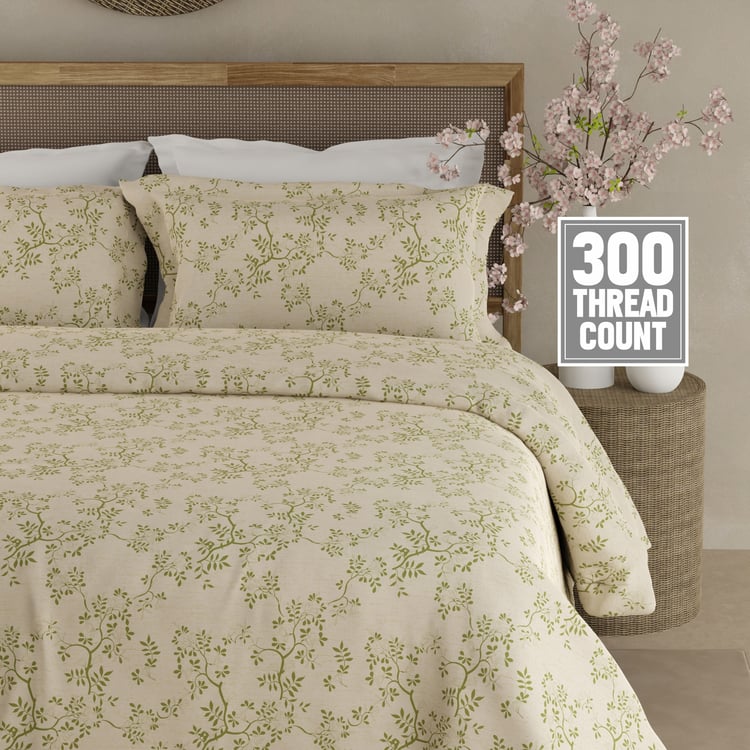 BOUTIQUE LIVING Cottage Garden Organic Cotton 300TC Floral Print 3Pcs Super King Bedsheet Set