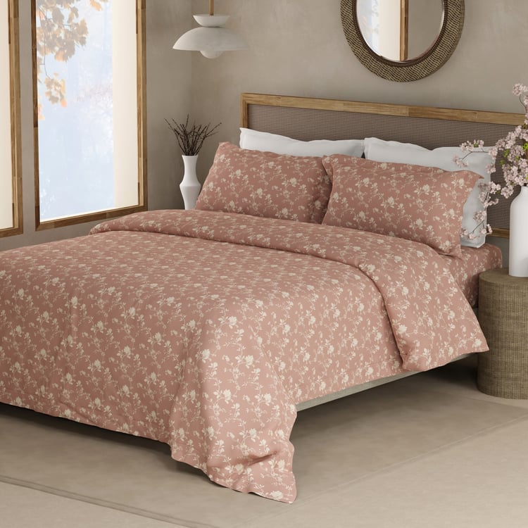 BOUTIQUE LIVING Cottage Garden Organic Cotton 300TC Floral Print 3Pcs Super King Bedsheet Set