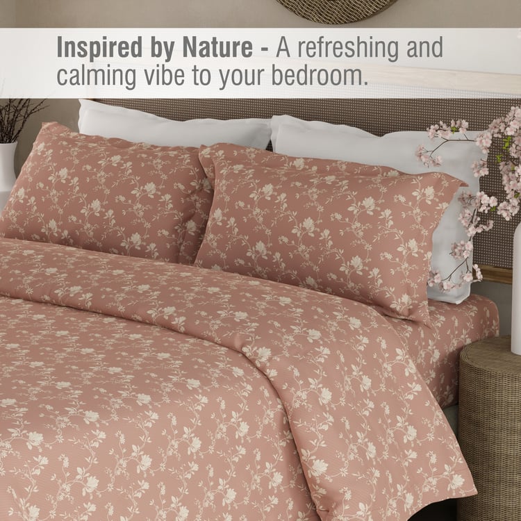 BOUTIQUE LIVING Cottage Garden Organic Cotton 300TC Floral Print 3Pcs Super King Bedsheet Set