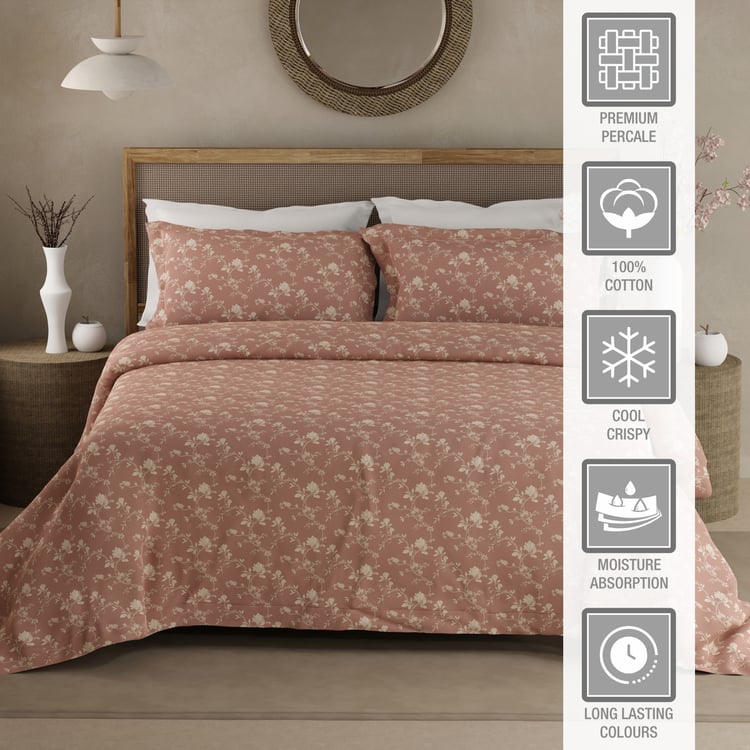 BOUTIQUE LIVING Cottage Garden Organic Cotton 300TC Floral Print 3Pcs Super King Bedsheet Set