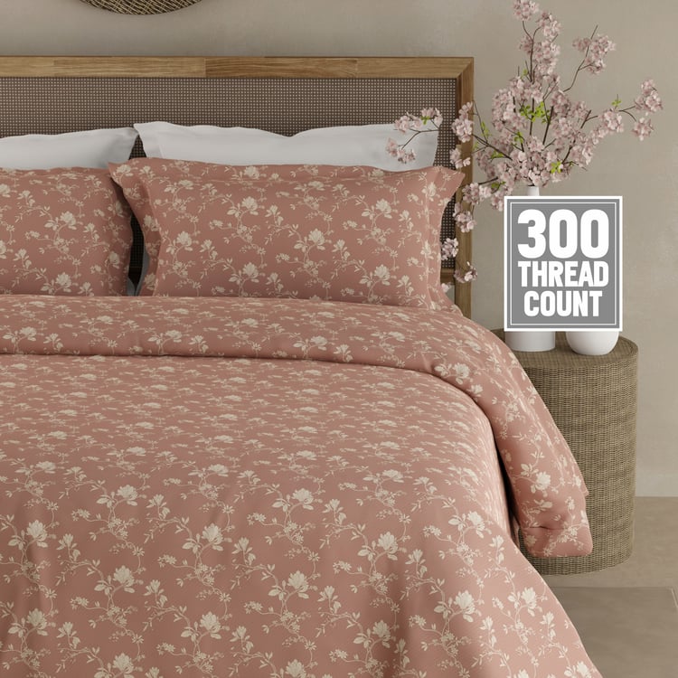 BOUTIQUE LIVING Cottage Garden Organic Cotton 300TC Floral Print 3Pcs Super King Bedsheet Set