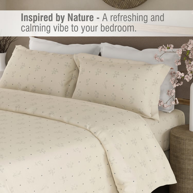 BOUTIQUE LIVING Cottage Garden Organic Cotton 300TC Floral Print 3Pcs Super King Bedsheet Set