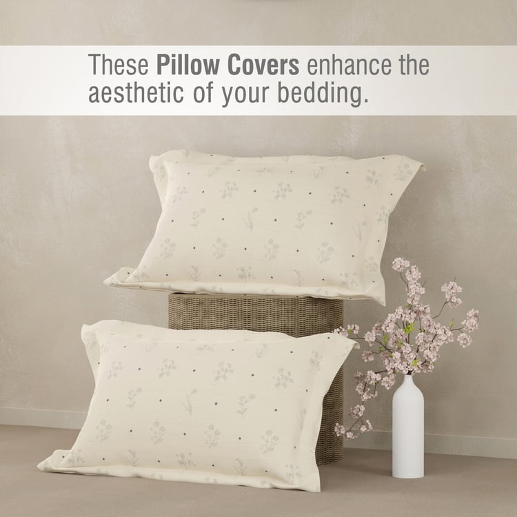 BOUTIQUE LIVING Cottage Garden Organic Cotton 300TC Floral Print 3Pcs Super King Bedsheet Set