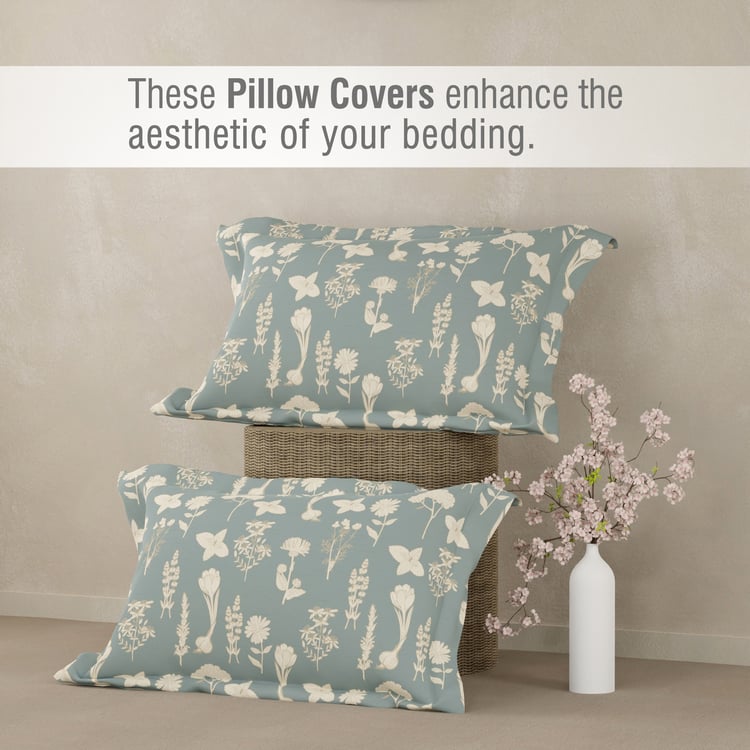 BOUTIQUE LIVING Cottage Garden Organic Cotton 300TC Floral Print 3Pcs Super King Bedsheet Set