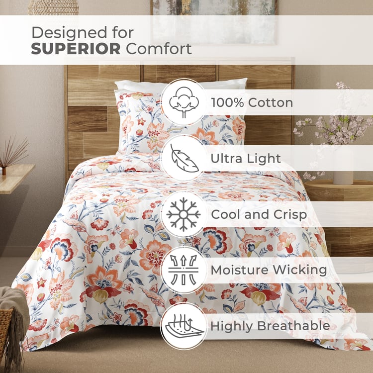 LAYERS Emaline Cotton 144TC Floral Print 2Pcs Single Bedsheet Set