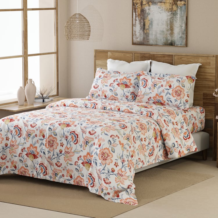 LAYERS Emaline Cotton 144TC Floral Print 3Pcs Queen Bedsheet Set