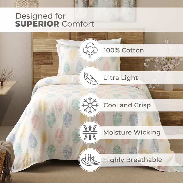 LAYERS Emaline Cotton 144TC Printed 2Pcs Single Bedsheet Set