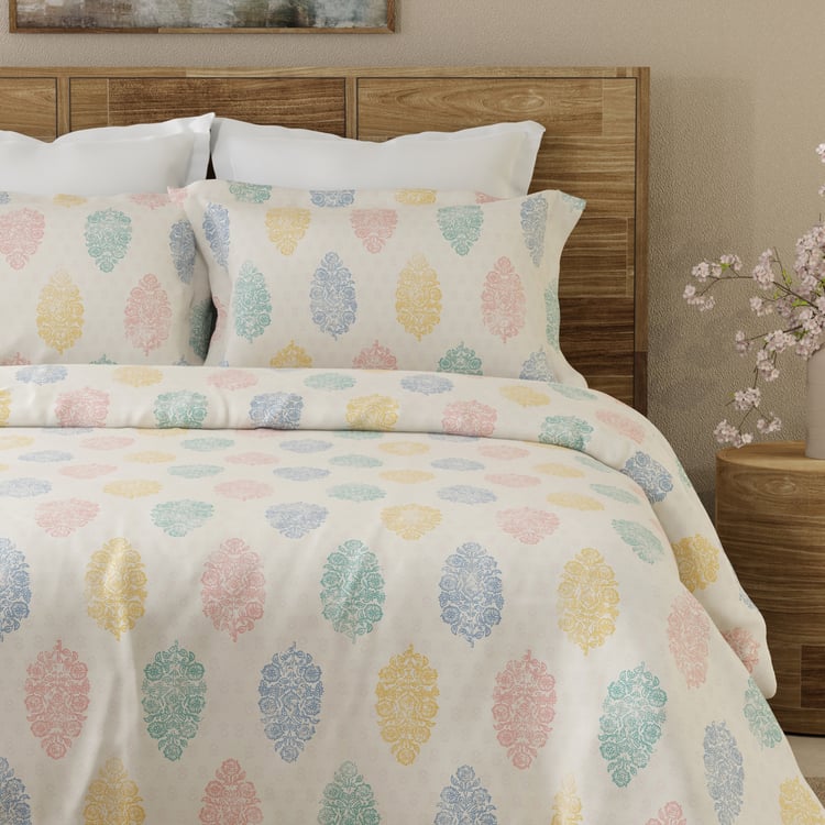 LAYERS Emaline Cotton 144TC Printed 3Pcs Queen Bedsheet Set
