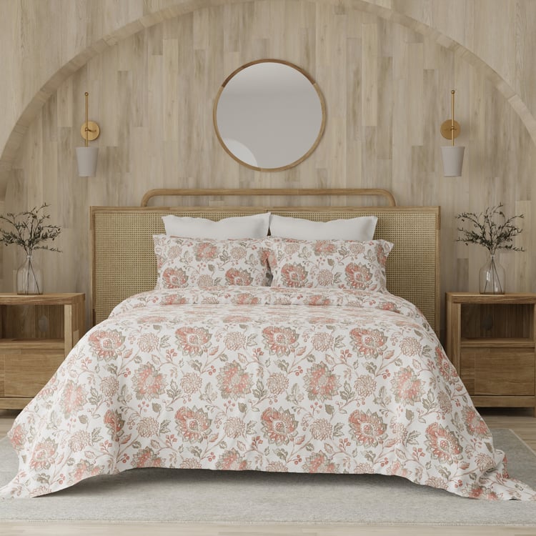 LAYERS Zen 225TC Printed 3Pcs Queen Bedsheet Set