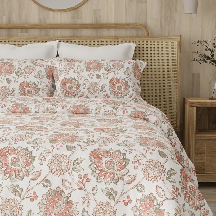 LAYERS Zen 225TC Printed 3Pcs Queen Bedsheet Set